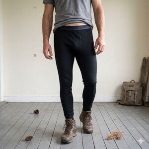 Macpac 100% Merino Wool Base Layer Thermal Pants Mens Medium Black Gorpcore